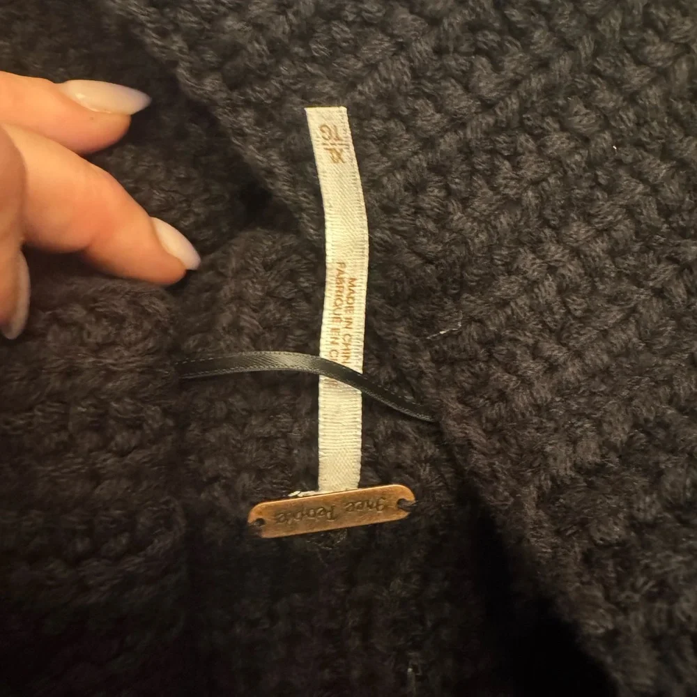 Free People Black Ribbed Turtleneck Sweater - Picture 3 of 4